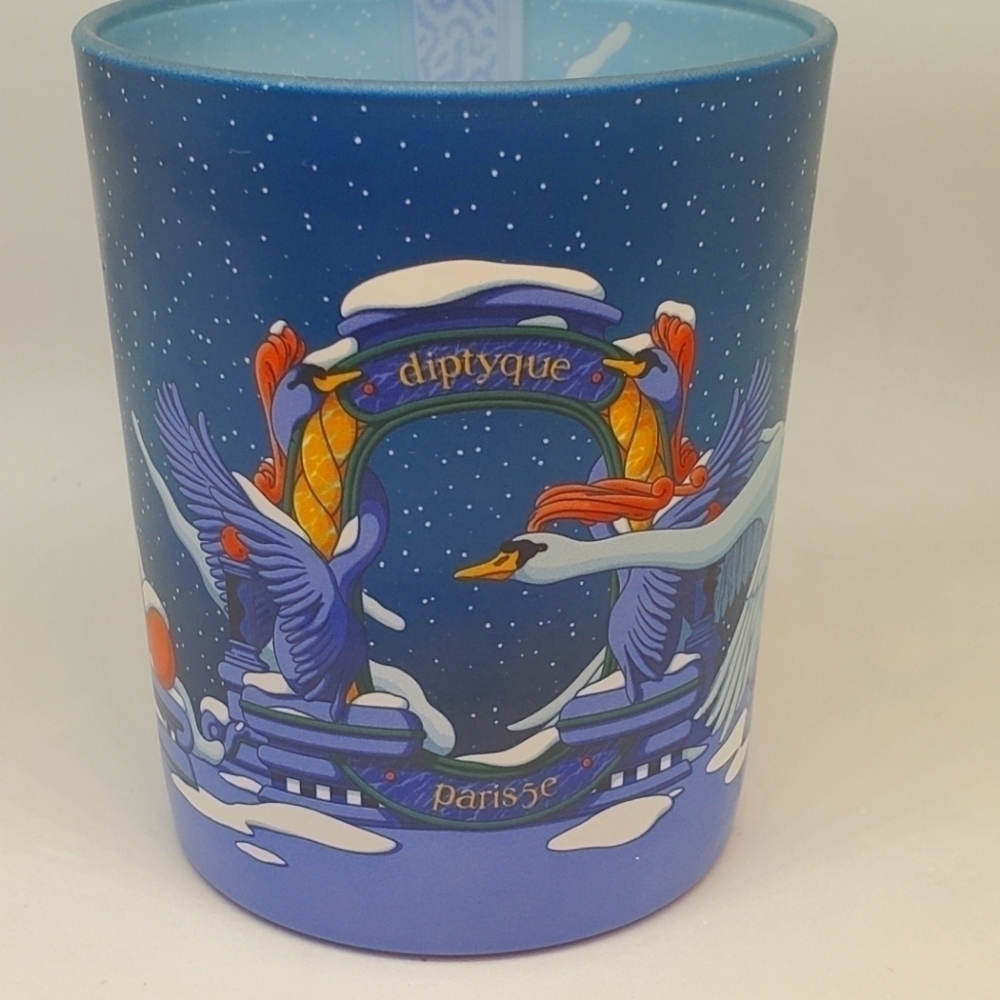 Empty Diptyque 2020 Christmas Amber Feather swan candle holder  RARE